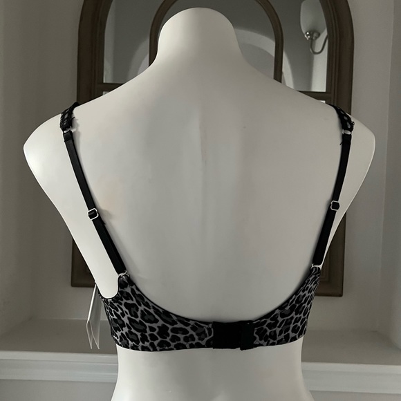 Isaac Mizrahi Balconette Push-Up Bra Animal Print Lace Trim Size 34C NWT - Picture 7 of 15